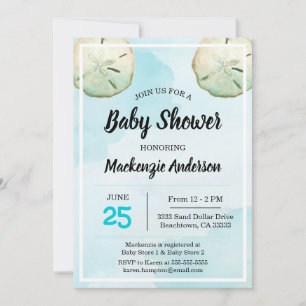 Sand Dollar Beach Baby Shower-inbjudan Inbjudningar