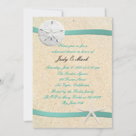 Sand Dollar Beach bröllopsdag Rehearsal Dinner Inb Inbjudningar