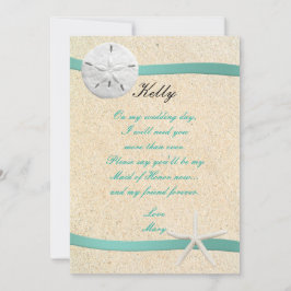Sand Dollar Beach-bröllopskort Maid of honor Inbjudningar