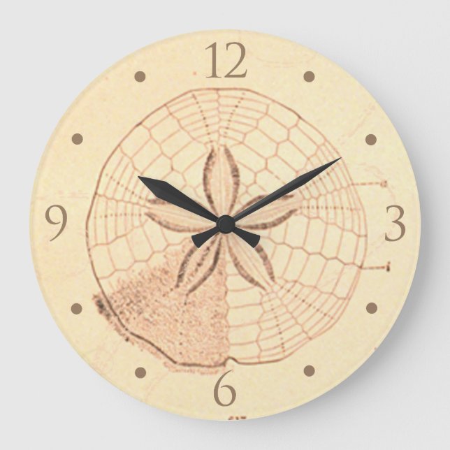 Sand Dollar Beach House Clock Stor Klocka (Framsida)