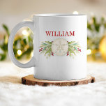 Sand Dollar Beach Kustjul Kaffemugg<br><div class="desc">Mugg gör en underbar julklapp till stranden älskare i ditt liv. Den är dekorerad med en sanddollar,  en svalg och bär för att fira julhelgen. Anpassa den till din familj och dina vänner. Designad av Blackberry Boulevard.</div>