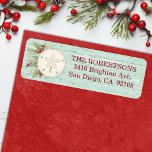 Sand Dollar Beach Kustjul Returadress Etikett<br><div class="desc">Julsand-dollar-returetiketter som ska samordnas med strandjulen. Anpassa den till din strand under julhelgen! Designad av Blackberry Boulevard.</div>