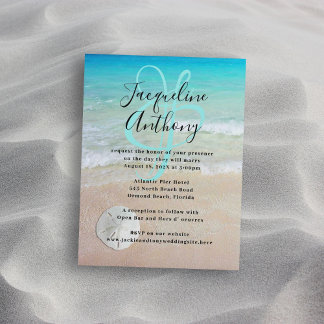 Sand Dollar Beach Magnetic Wedding bjudande