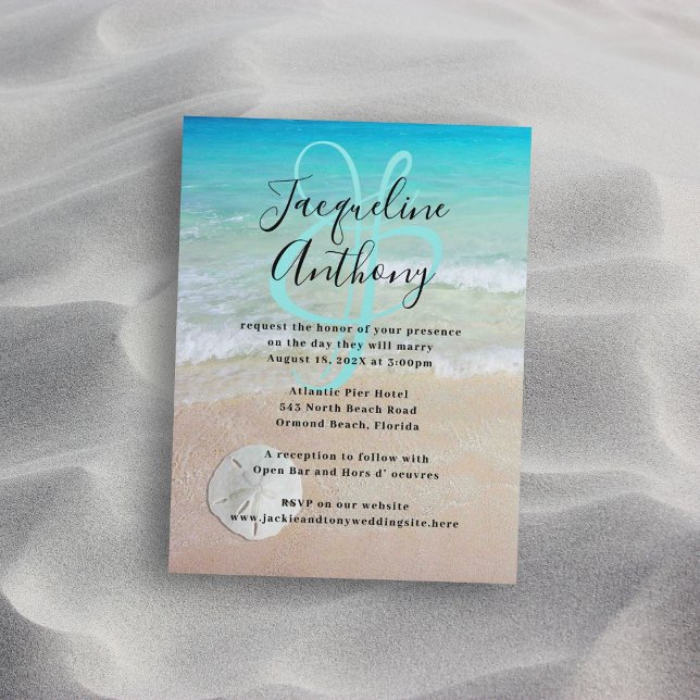 Sand Dollar Beach Magnetic Wedding bjudande (Skapare uppladdad)