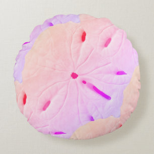 Sand Dollar Beach Rosa Lila Ombre Art Abstrakt Rund Kudde