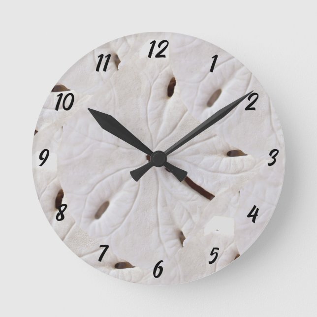 Sand Dollar Beach Seashells Snäcka Beach Decor Rund Klocka (Framsida)