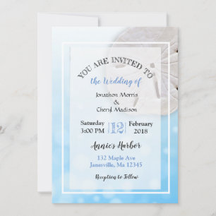 Sand Dollar Beach Themed Wedding bjudits in Inbjudningar