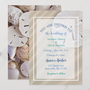 Sand Dollar Beach Themed Wedding bjudits in Inbjudningar