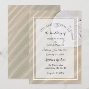 Sand Dollar Beach Themed Wedding bjudits in Inbjudningar