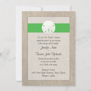 Sand Dollar Beach Wedding bjudande - Grönt Inbjudningar