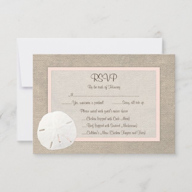 Sand Dollar Beach Wedding OSA kort -  (Framsida)