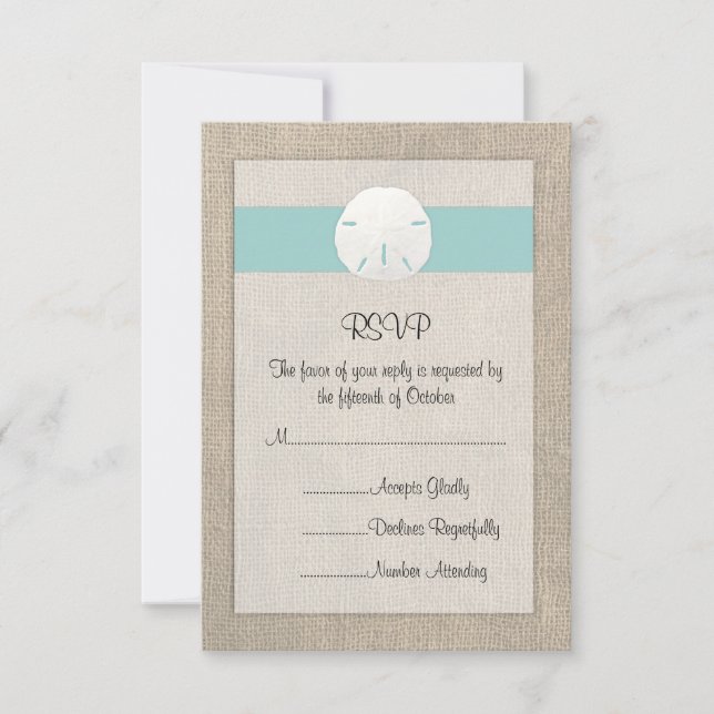 Sand Dollar Beach Wedding OSA kort (Framsida)