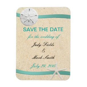 Sand Dollar Beach Wedding Spara datum magneter