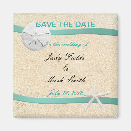 Sand Dollar Beach Wedding Spara datum magneter