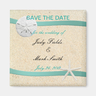 Sand Dollar Beach Wedding Spara datum magneter
