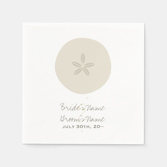 Sand Dollar Bröllop Napkins Pappersservett (Framsidan)