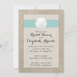 Sand Dollar Burlap Beach Wedding Möhippa Inbjudningar