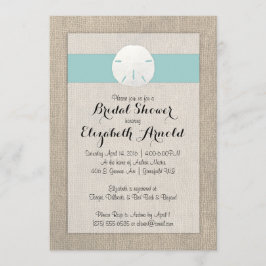 Sand Dollar Burlap Beach Wedding Möhippa Inbjudningar