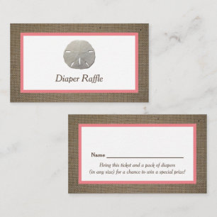 Sand Dollar & Burlap Diaper Raffle Biljett