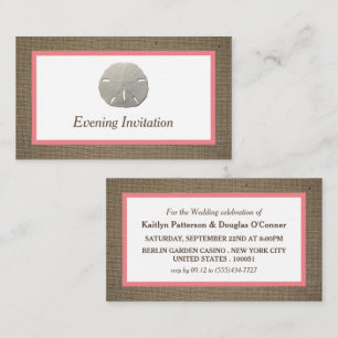 Sand Dollar & Burlap Evening Event Biljett Inbjuda
