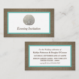Sand Dollar & Burlap Evening Event Biljett Inbjuda