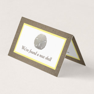 Sand Dollar & Burlap Flyttkort Visitkort