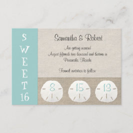 Sand Dollar & Burlap Sweet 16-inbjudan Inbjudningar