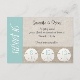Sand Dollar & Burlap Sweet 16-inbjudan Spara Datumet