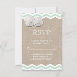 Sand Dollar & Chevron RSVP OSA Kort