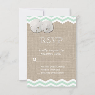 Sand Dollar & Chevron RSVP OSA Kort