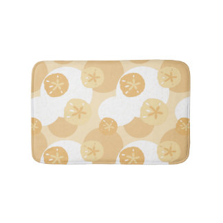 Sand Dollar Coastal Print Beige White Mönster Badrumsmatta
