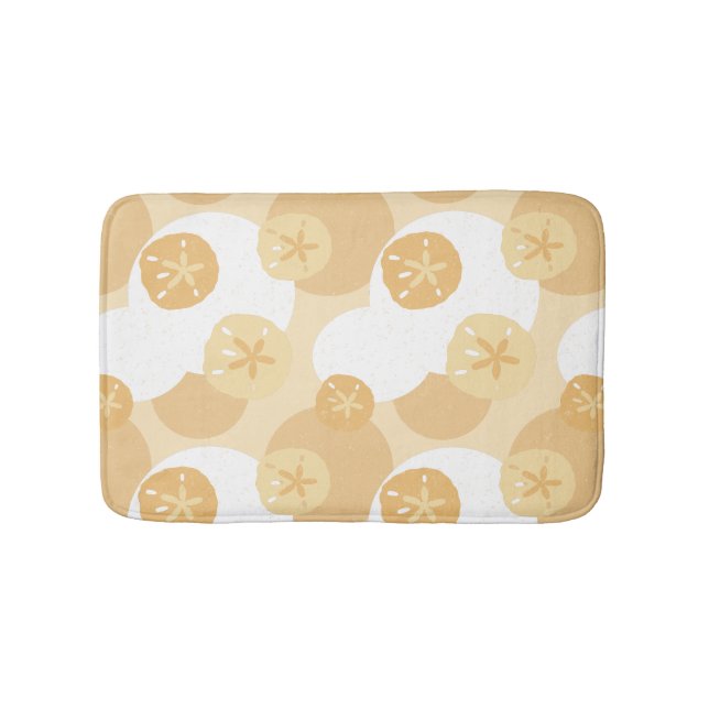 Sand Dollar Coastal Print Beige White Mönster Badrumsmatta (Framsidan)