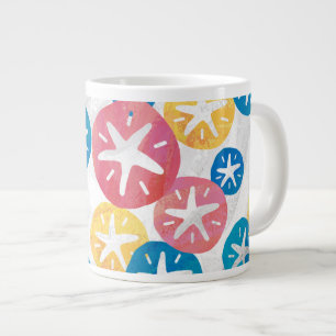 Sand Dollar Gult Red Blue Mönster Jumbo Mugg