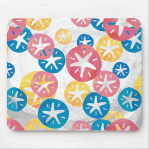 Sand Dollar Gult Red Blue Mönster Musmatta