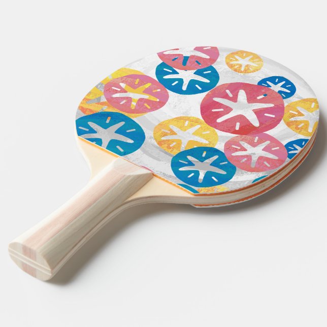 Sand Dollar Gult Red Blue Mönster Pingisracket (Ryggvinkel)