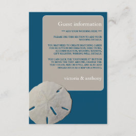 Sand-dollar, havsblå beach-information tilläggskort