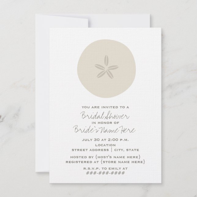 Sand dollar Inbjudningskort för möhippan (Framsida)