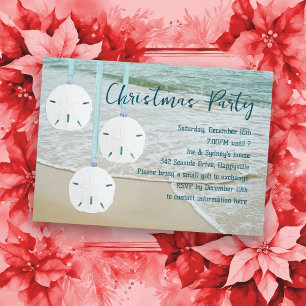 Sand Dollar Julfest Tema Strand Inbjudningar