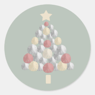 Sand Dollar Julgran (grönt) Runt Klistermärke