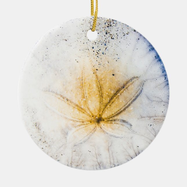 Sand Dollar Kärlek Julgransprydnad Keramik (Framsidan)