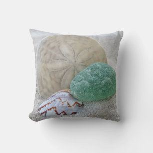 Sand-dollar, kryddglas och havsglas - kuddar