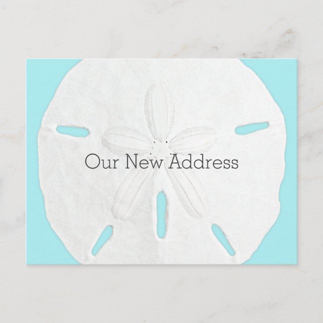 Sand Dollar Kust Ny Adress Meddelande Vykort (Framsida)
