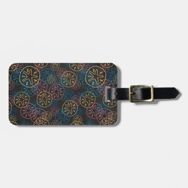 Sand Dollar Linjer Red Gult Blue Bagagebricka (Horisontell Framsida)