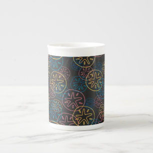 Sand Dollar Linjer Red Gult Blue Benporslin Mugg