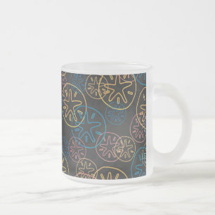 Sand Dollar Linjer Red Gult Blue Frostad Glasmugg