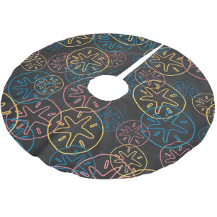 Sand Dollar Linjer Red Gult Blue Julgransmatta Borstad Polyester