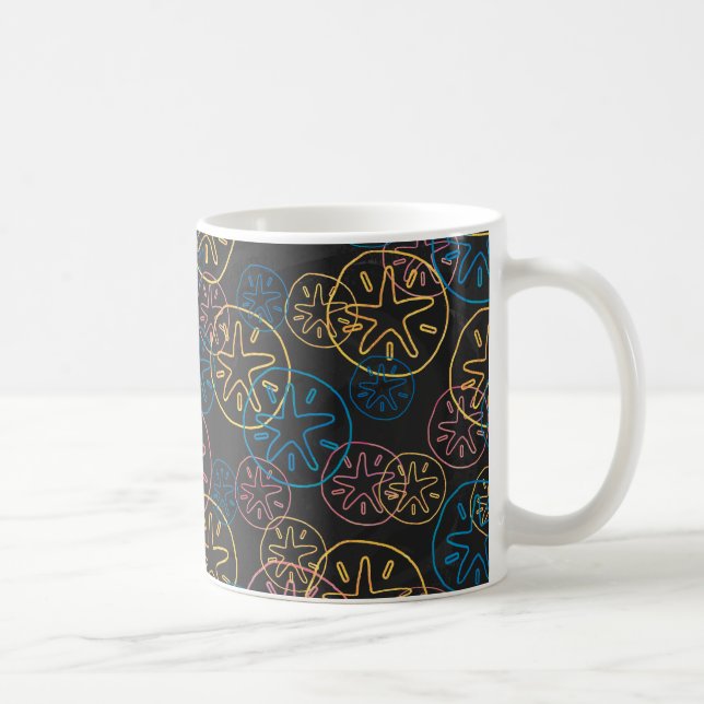 Sand Dollar Linjer Red Gult Blue Kaffemugg (Höger)