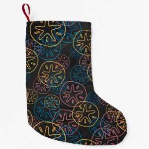 Sand Dollar Linjer Red Gult Blue Liten Julstrumpa