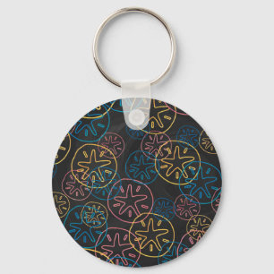 Sand Dollar Linjer Red Gult Blue Nyckelring