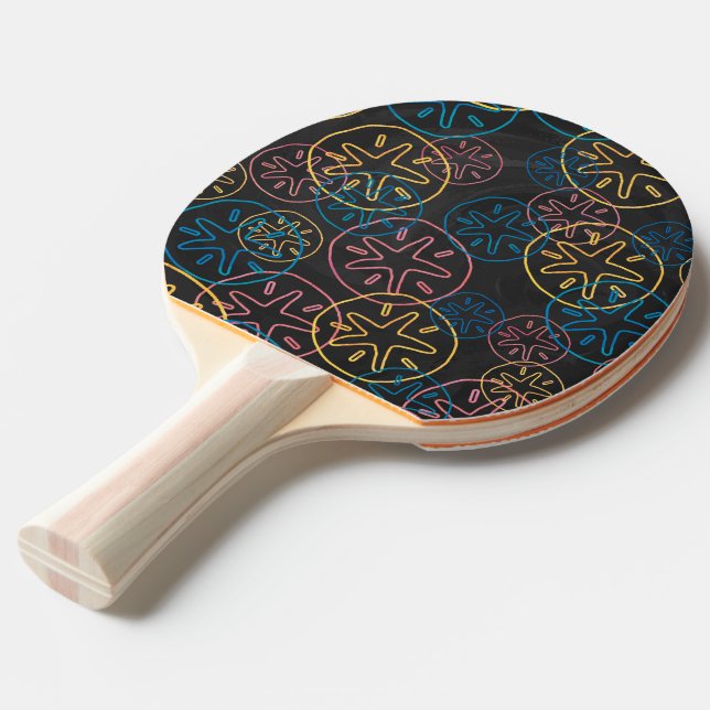 Sand Dollar Linjer Red Gult Blue Pingisracket (Ryggvinkel)